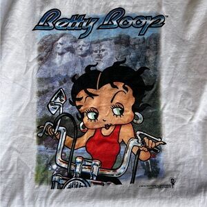 Betty Boop Graphic Tee Mount Rushmore Motorcycle